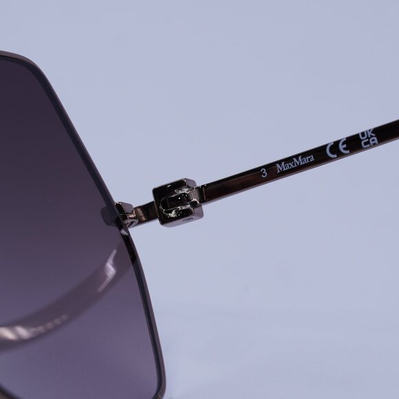 MaxMara MM0035-H 38T Sunglasses Bronze Geometric Frame, Bordeaux Lenses - Picture 7 of 11